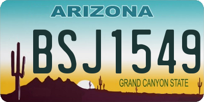 AZ license plate BSJ1549