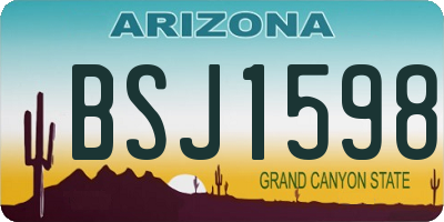 AZ license plate BSJ1598