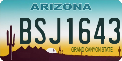 AZ license plate BSJ1643