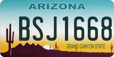 AZ license plate BSJ1668