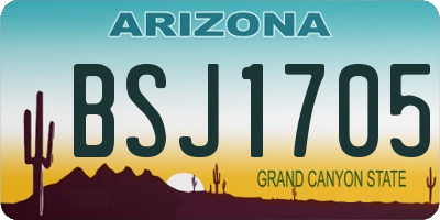 AZ license plate BSJ1705