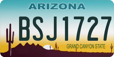 AZ license plate BSJ1727