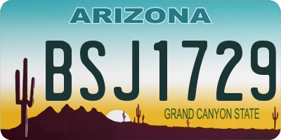 AZ license plate BSJ1729