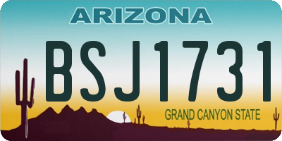 AZ license plate BSJ1731