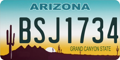 AZ license plate BSJ1734