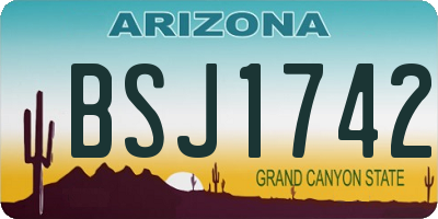 AZ license plate BSJ1742