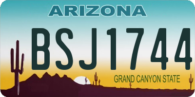 AZ license plate BSJ1744