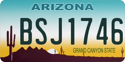 AZ license plate BSJ1746