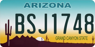 AZ license plate BSJ1748