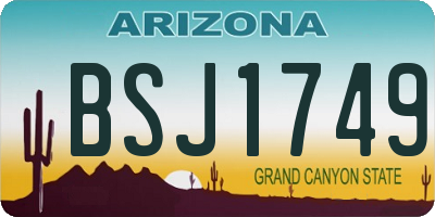 AZ license plate BSJ1749
