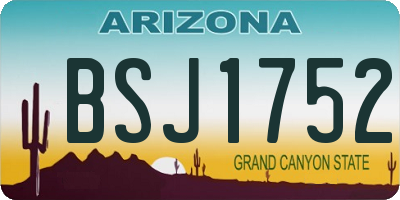 AZ license plate BSJ1752