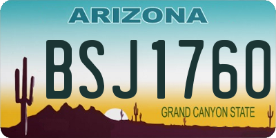 AZ license plate BSJ1760