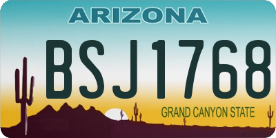 AZ license plate BSJ1768