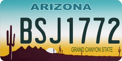 AZ license plate BSJ1772