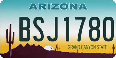 AZ license plate BSJ1780