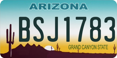 AZ license plate BSJ1783