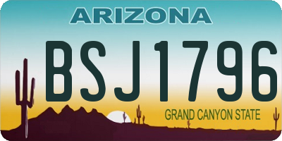 AZ license plate BSJ1796