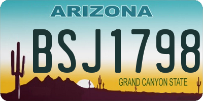 AZ license plate BSJ1798
