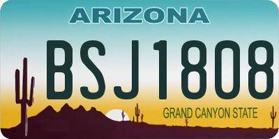AZ license plate BSJ1808