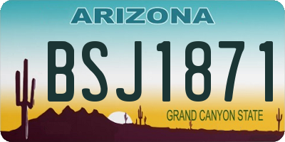 AZ license plate BSJ1871