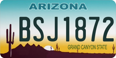 AZ license plate BSJ1872
