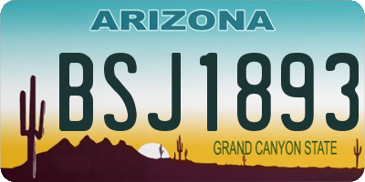 AZ license plate BSJ1893