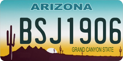 AZ license plate BSJ1906