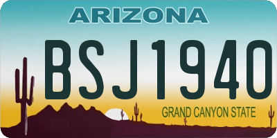AZ license plate BSJ1940