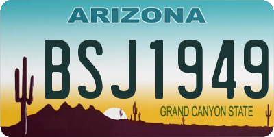 AZ license plate BSJ1949