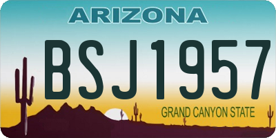 AZ license plate BSJ1957