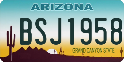 AZ license plate BSJ1958