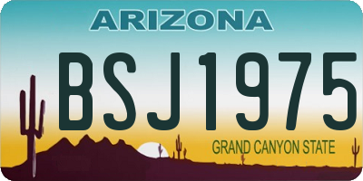 AZ license plate BSJ1975