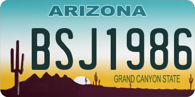 AZ license plate BSJ1986