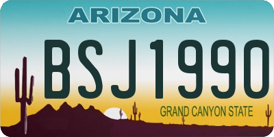 AZ license plate BSJ1990