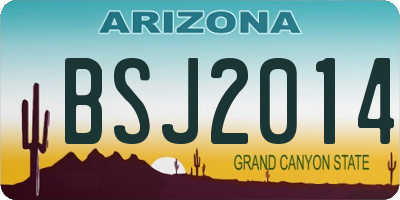 AZ license plate BSJ2014