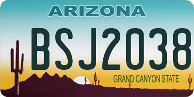 AZ license plate BSJ2038