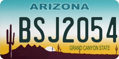 AZ license plate BSJ2054