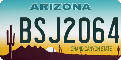 AZ license plate BSJ2064