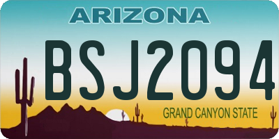 AZ license plate BSJ2094