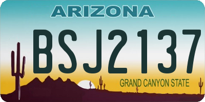 AZ license plate BSJ2137