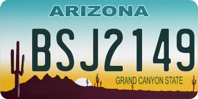 AZ license plate BSJ2149