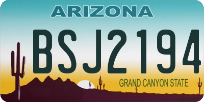 AZ license plate BSJ2194