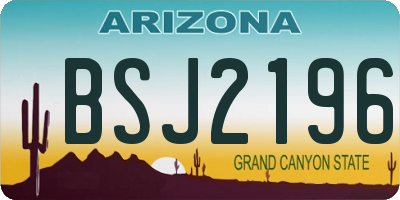 AZ license plate BSJ2196