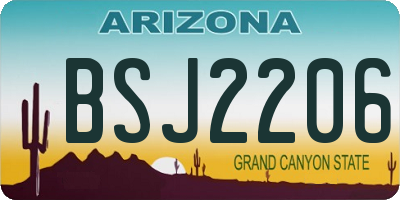 AZ license plate BSJ2206