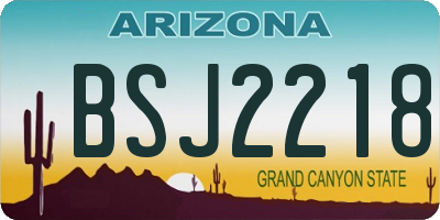 AZ license plate BSJ2218