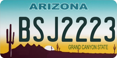 AZ license plate BSJ2223