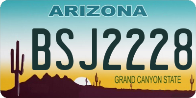 AZ license plate BSJ2228