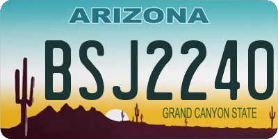 AZ license plate BSJ2240