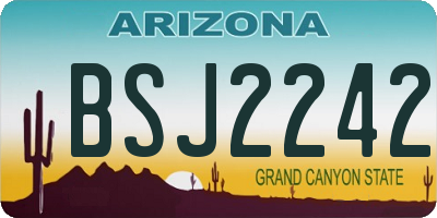 AZ license plate BSJ2242