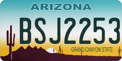 AZ license plate BSJ2253
